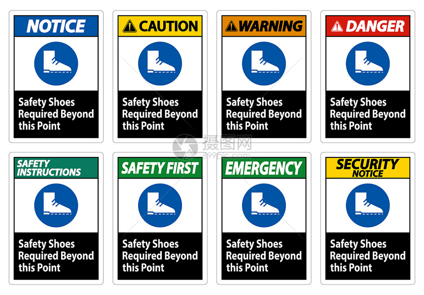 超过此点所需的安全鞋图片