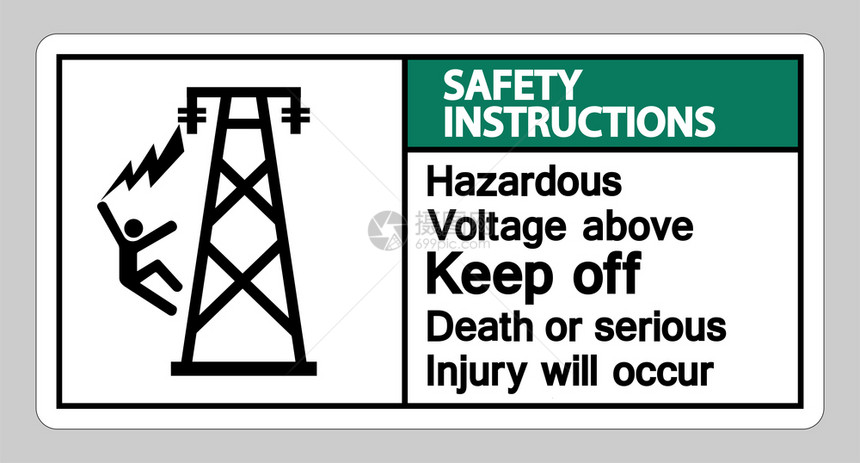 上面的危险电压防止或重伤将发生符号图片