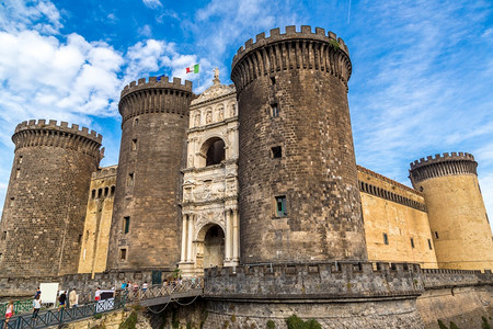 岁月无痕毛笔字中世纪城堡马希奇奥angio在夏天的一环球意大利背景