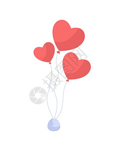 心形气球丝带心形气球插画