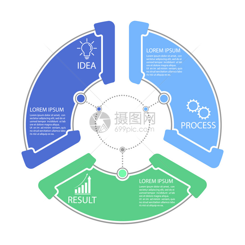 图表含有商业和财务流程图网站横幅和演示的象形图矢量模板图片