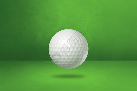 绿色工作室背景孤立的白色高尔夫球3D插图绿色工作室背景的白色高尔夫球图片