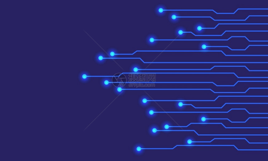 抽象的蓝色技术电路线光模式带有空间未来矢量背景图解图片