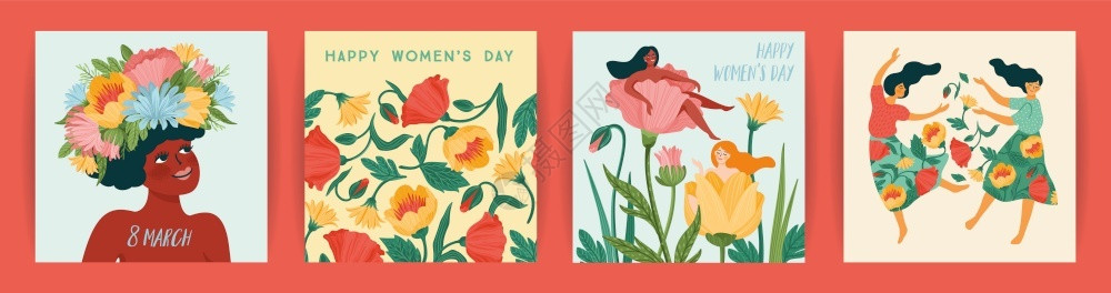 国际妇女日插画图片