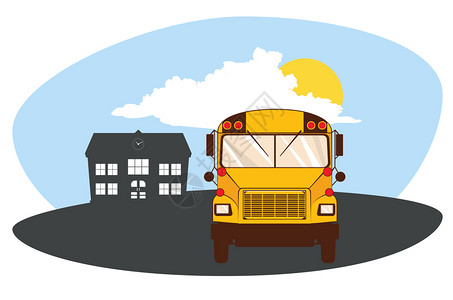 学校黄色公共汽车使用插图图片