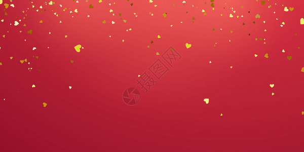 情人节日横幅模板彩色心胸金丝带庆祝豪华贺卡图片