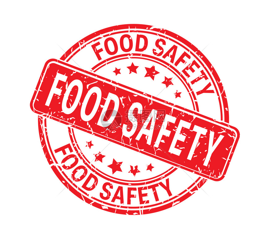 食品安全印有章或的粗体风格平面设计图片