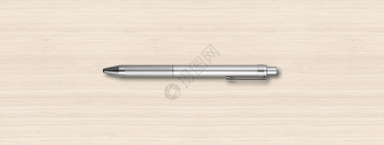 白木背景横幅上的金属钢笔白木背景上的金属钢笔图片