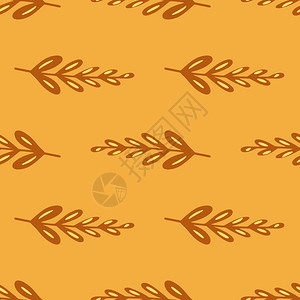 无缝模式横向金黄色的麦穗图案图片
