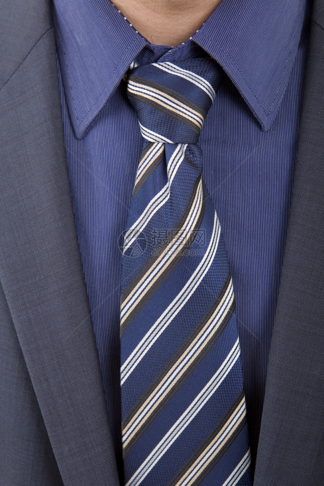蓝色领带的商人细节图片