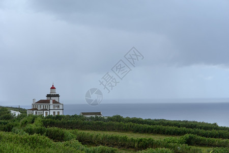 Azores岛海岸旧灯塔图片