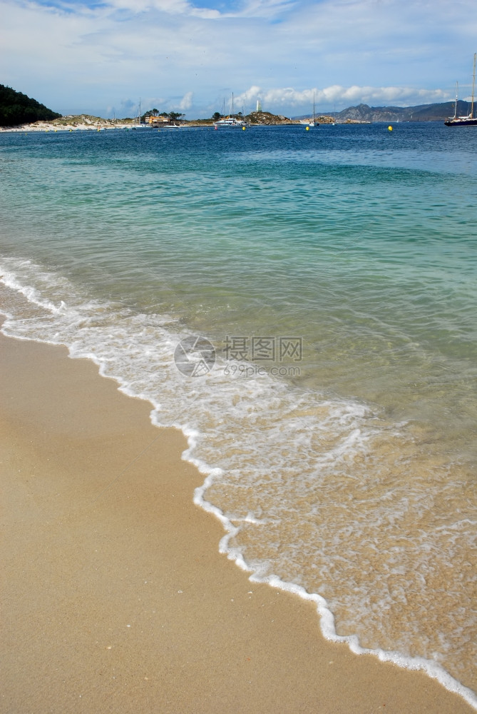 海滩上的船只西班牙海藻岛图片