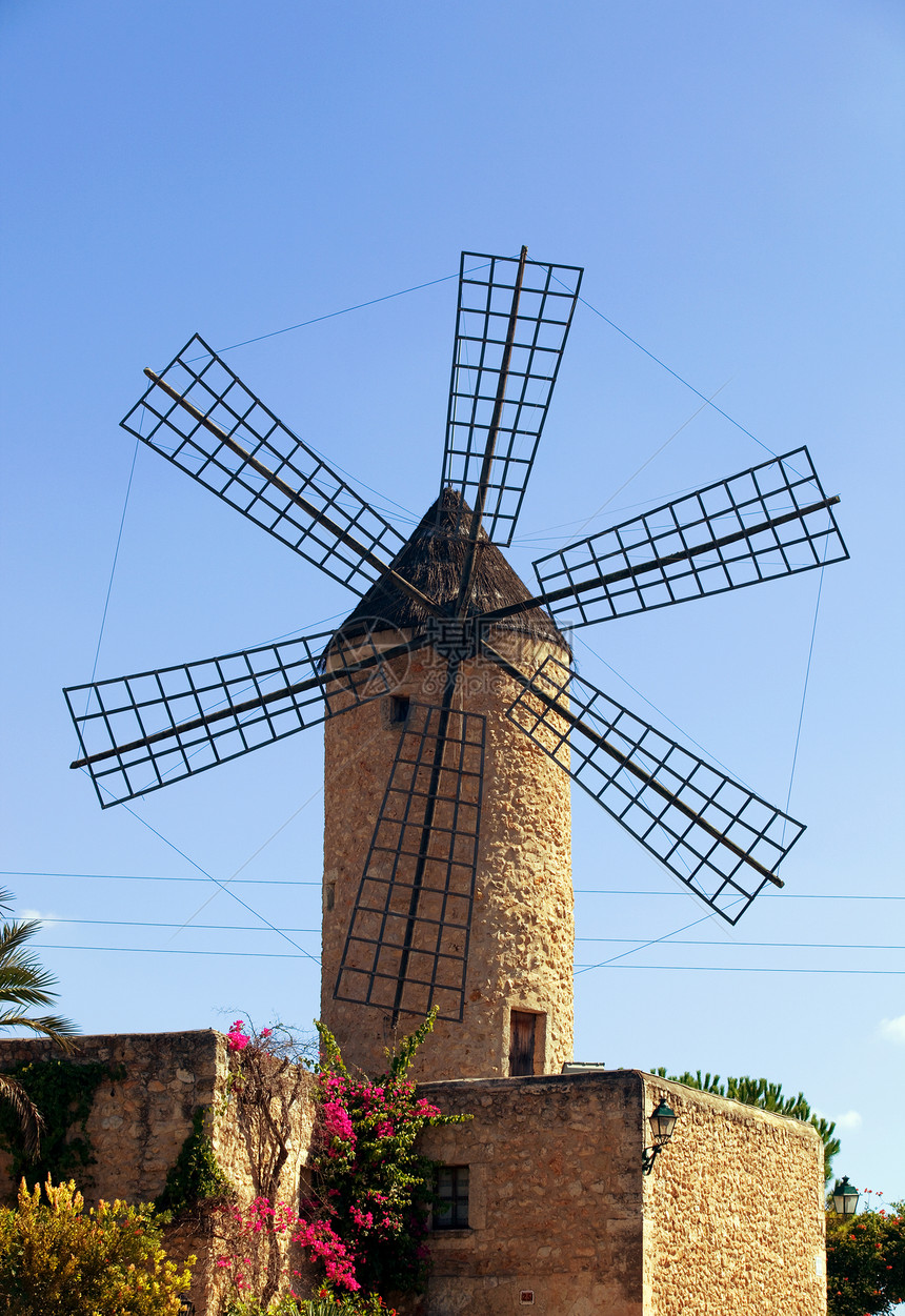 美丽的老风车主岛西班牙图片