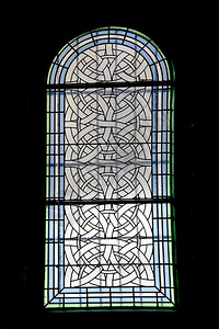 古老的玻璃从教堂在普莱格语中的教堂图片