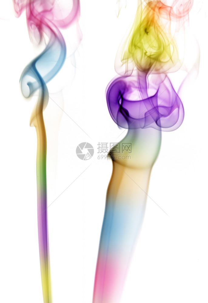 来自雪茄的抽象彩色烟雾细节图片