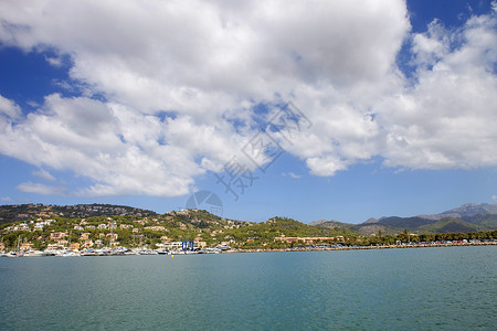 安德拉茨西班牙梅多尔卡岛的安得拉特克港背景
