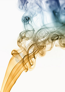 白底雪茄的彩色烟雾图片