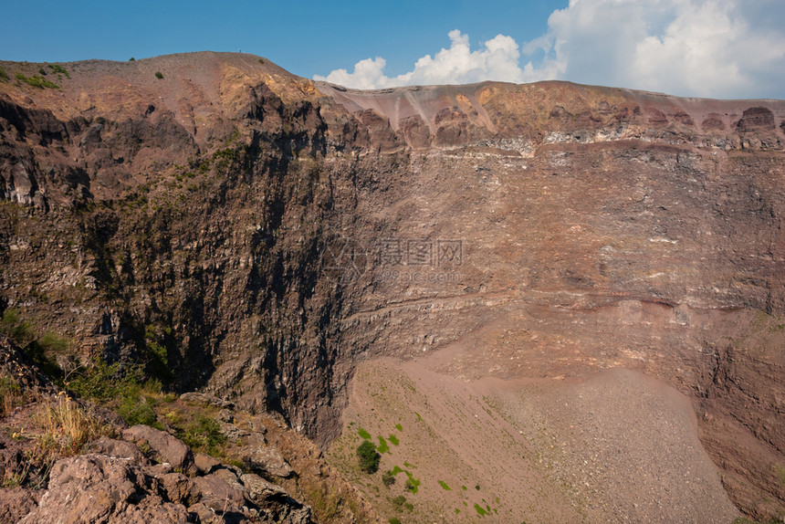维苏威火山的火山口那不勒斯意大利图片