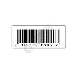 RFID电子标签孤立背景上的矢量条码标签插图背景