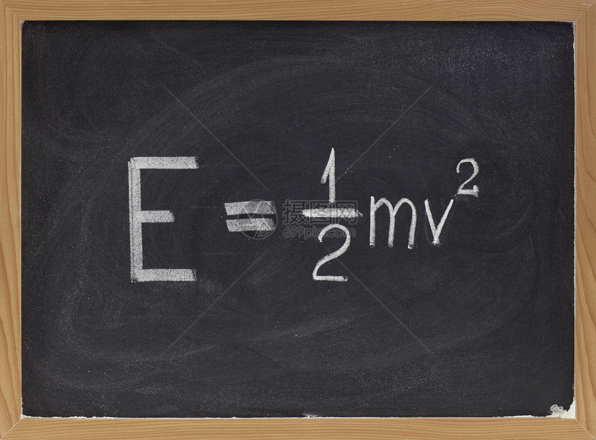 古典牛顿力学的将它与点物体的质量速度联系起来黑板上的白粉笔迹图片
