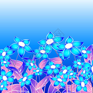 蓝花层构成抽象艺术背景图片