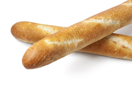 两块法国面包白底图片