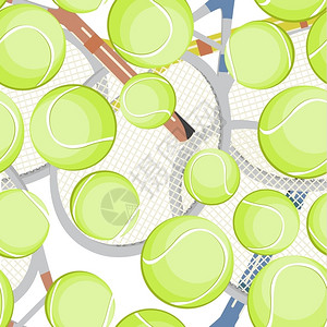 网球装饰无缝背景有网球和电击背景