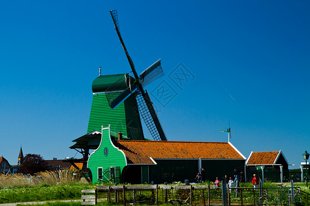 照片来自荷兰蓝色天空的风车照片图片
