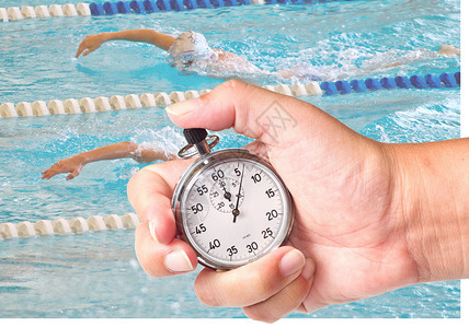 1米刻度素材关闭一个计时表以测量游泳演背景