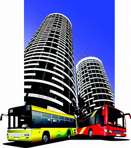 城市公共汽车交通背景图图片
