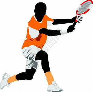 网球玩家设计师的彩色矢量插图高清图片