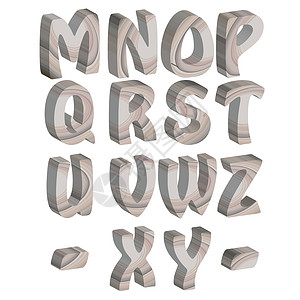 字母表的3D木字母以白色背景隔离图片