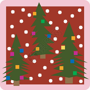 矢量雪花圣诞树图标艺术插背景