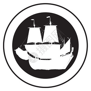 旧船的标志矢量印章图片