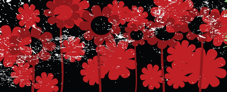 追溯风格的Floral横幅用于网络设计的背景插图图片