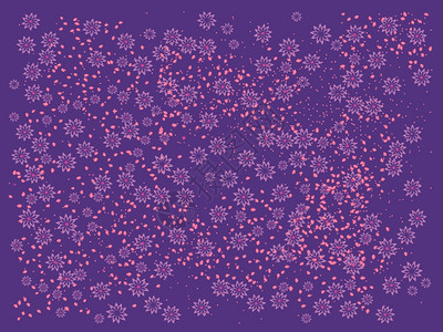 紫色背景的花和叶图片