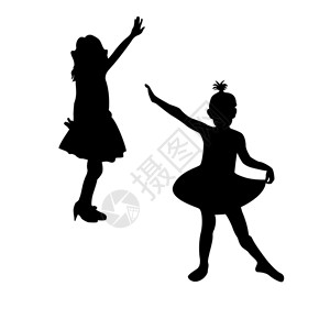 女孩跳舞插图孤立的休光灯图片