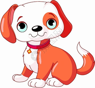 埃斯帕尔达可爱的小狗插画