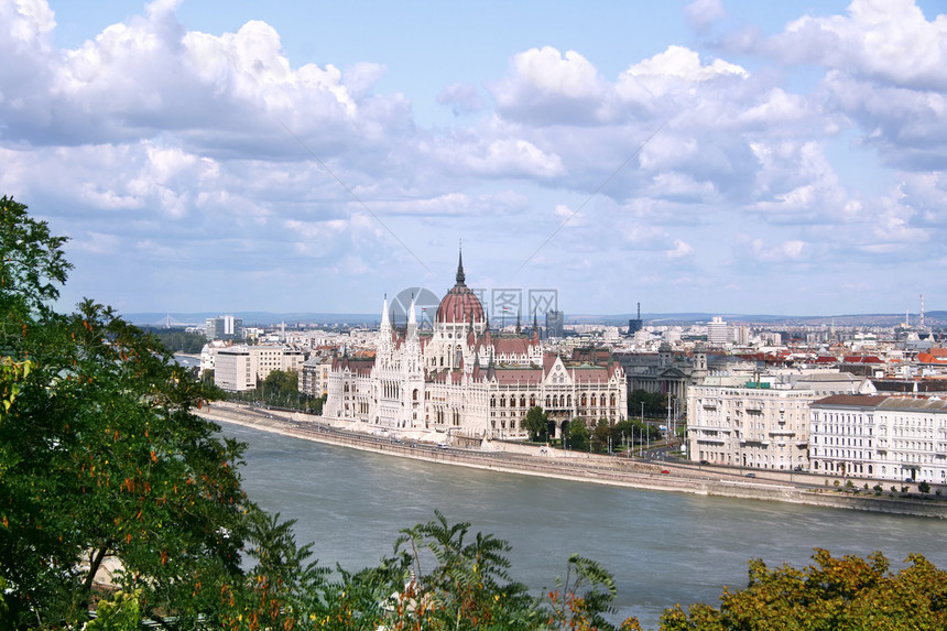 匈牙利议会大楼和多瑙河图片