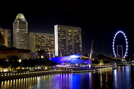 晚上新加坡银行高清图片