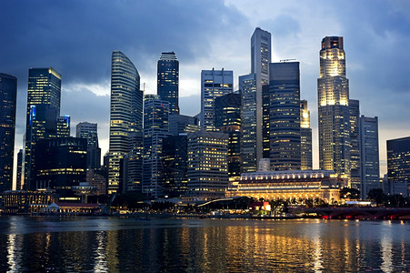 新加坡夜间商业中心图片