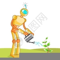 园艺机器人浇水插图图片