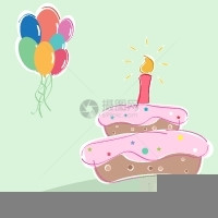 带蛋糕蜡烛和气球的矢量生日插图图片