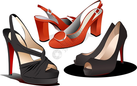 一双女士凉鞋时装女鞋矢量插图插画