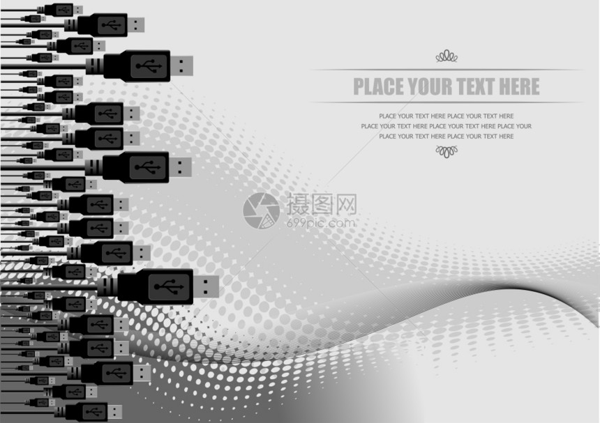 由usb港口电缆创建的抽象公司背景图片
