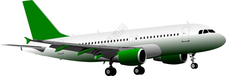 飞机尾巴乘客飞机在空中矢量插图插画