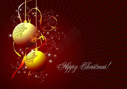 圣诞节新年闪光卡和金球图片