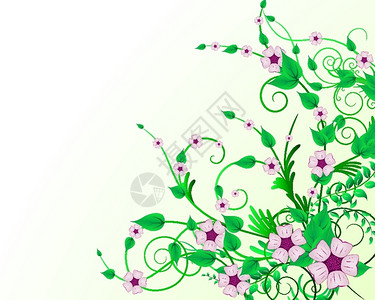 绿色矢量花卉图案图片