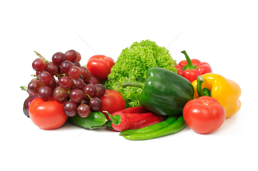 白色背景隔离的蔬菜图片