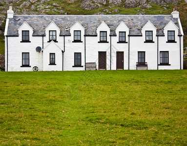 苏格兰Higlands的乡村住房有复制空间高清图片